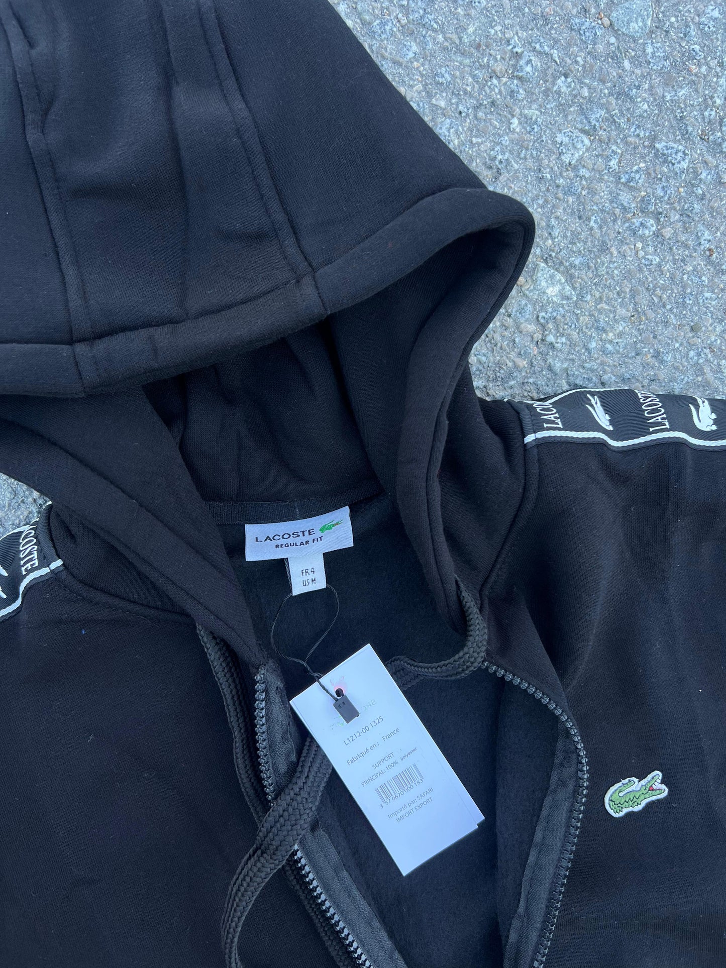 Chandal Lacoste Cremallera Black