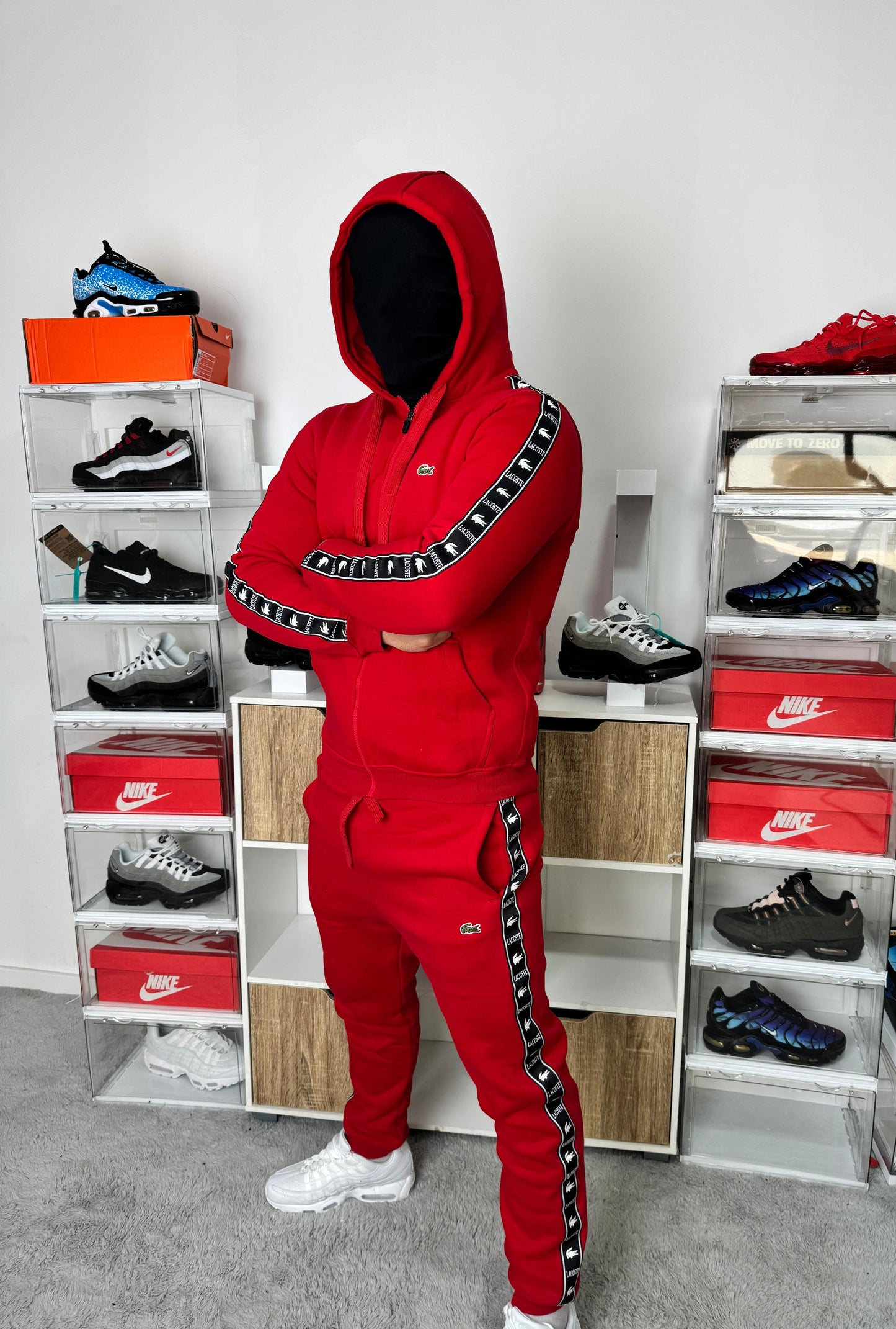 Chandal Lacoste Cremallera Red