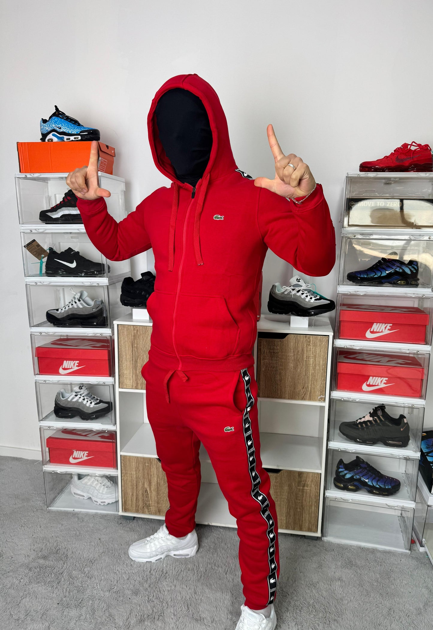 Chandal Lacoste Cremallera Red