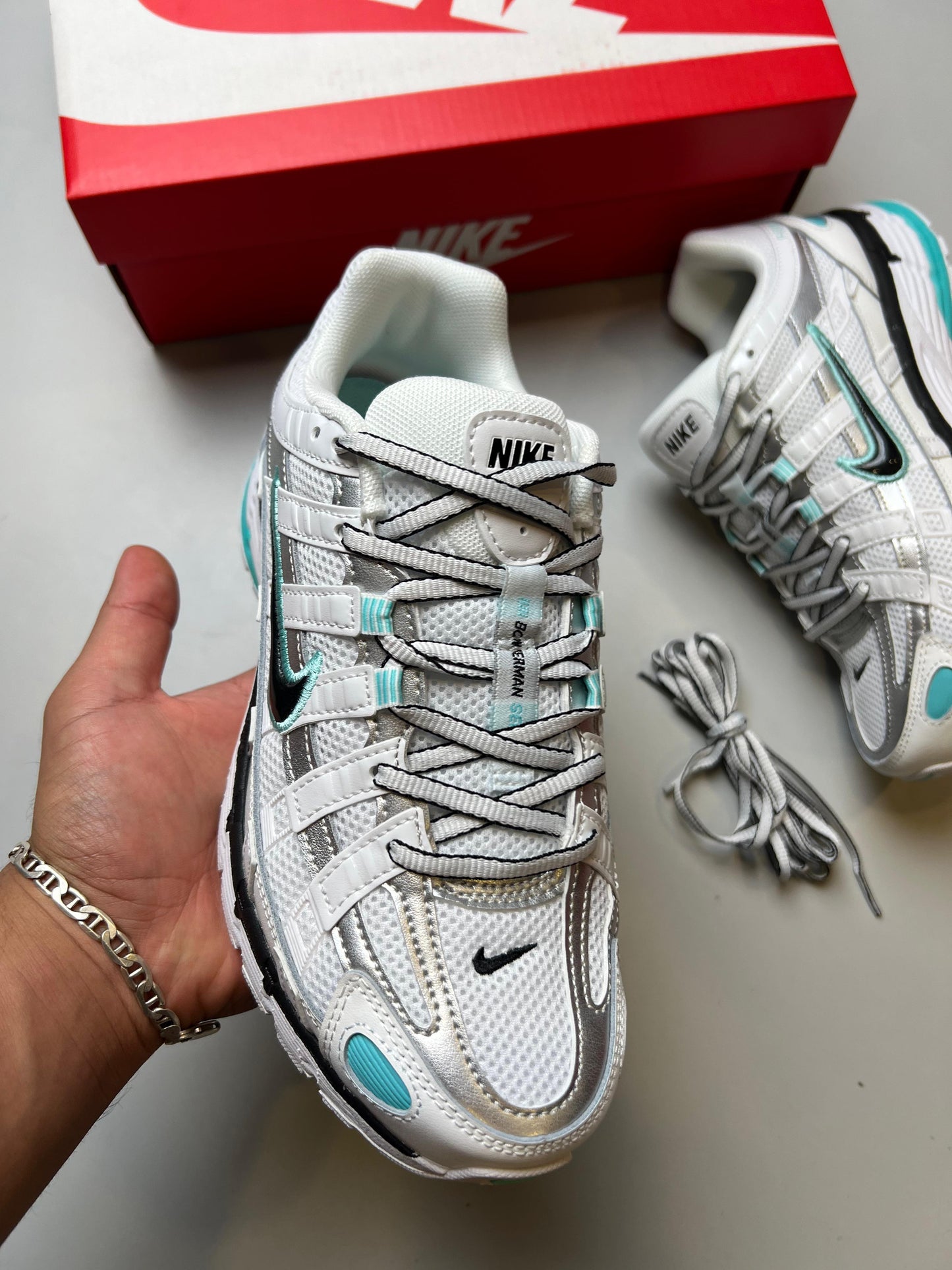 Nike P6000 White And Blue